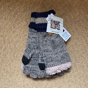 MUK LUKS Touch Screen Thumb Winter Gloves - Color Dark Grey / Blue - NEW